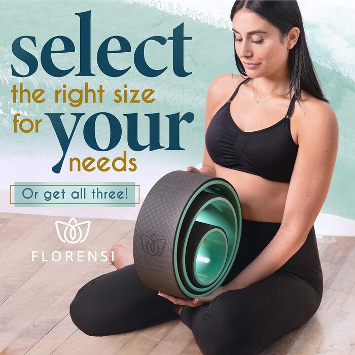 Колесо для йоги Florensi 25 см, одинарне, зелене