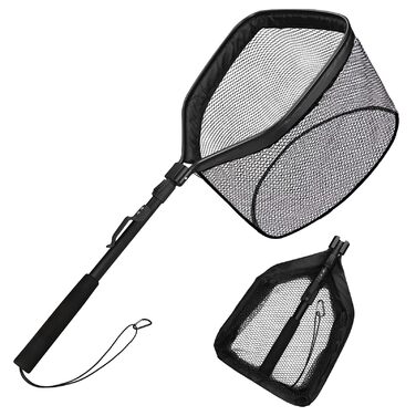 Рибальська сітка, плавуча рибальська сітка, складна рибальська сітка, телескопічний підсак для легкого вилову та випуску риби, рибальська сітка для дітей та дорослих, 100 см