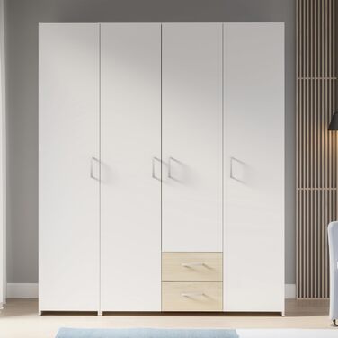 Шафа 40, вузька сучасна шафа, 1-дверна, шафа для передпокою, передпокій, дерев&39яний композит, білий, 40 см завширшки x 190,5 см заввишки x 54,4 см завглибшки