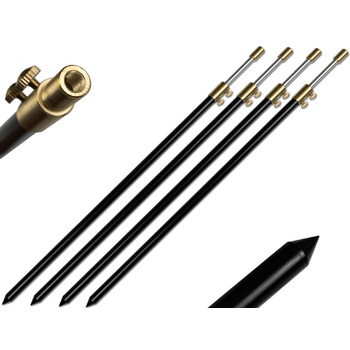 Тримач для вудок Brolly Bankstick на 2-4 шт., алюмінієвий, з подвійним гвинтом, 50-90 см / 100-190 см, 16/9 мм, чорний, 4 шт. / 50 - 90 см