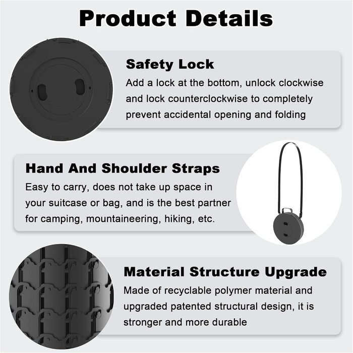 Портативний телескопічний стілець, портативний складаний стілець, висувний складаний стілець для кемпінгу, риболовлі, подорожей, барбекю, походів, регульований складаний стілець, складний стілець, вантажопідйомність 280 кг з карабіном, чорно-білий, 25x25x