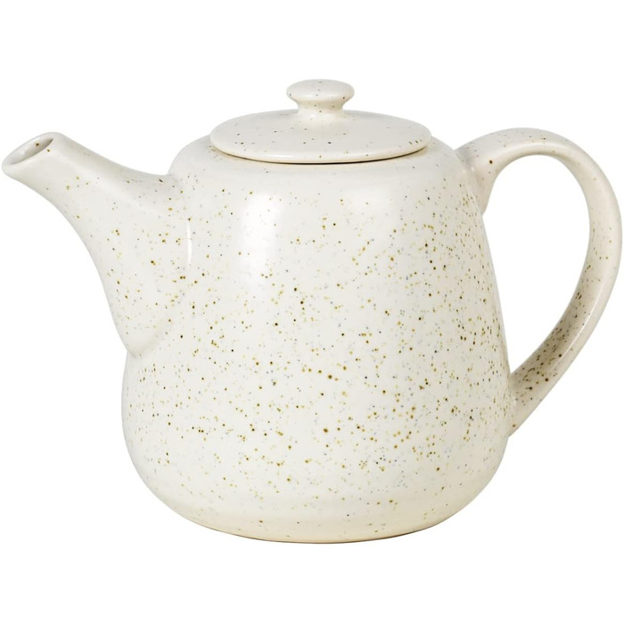 Чайник Broste Copenhagen Nordic Vanilla Stoneware Teapot в кремовому крапці 0,7 л, розміри 11 см x 17,5 см x 12,5 см, 14533409, кремовий