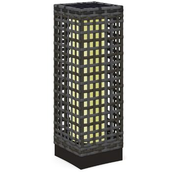 Сонячний ліхтар Outsunny з ротанга та датчиком світла, сірий, 15,5 x 15,5 x 46 см