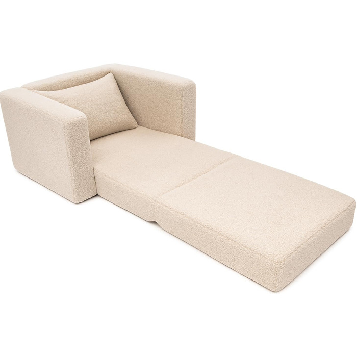 Розкладне дитяче крісло Odolplusz Дитячий диван, міні-крісло, дитяче крісло, затишне крісло Дитячі меблі для дитячих кімнат (Тедді Бежевий)