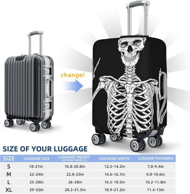 Чохол для валізи Totenkopf, міцний захист для багажу розміром 45.7-81.3 см, XL, чорний