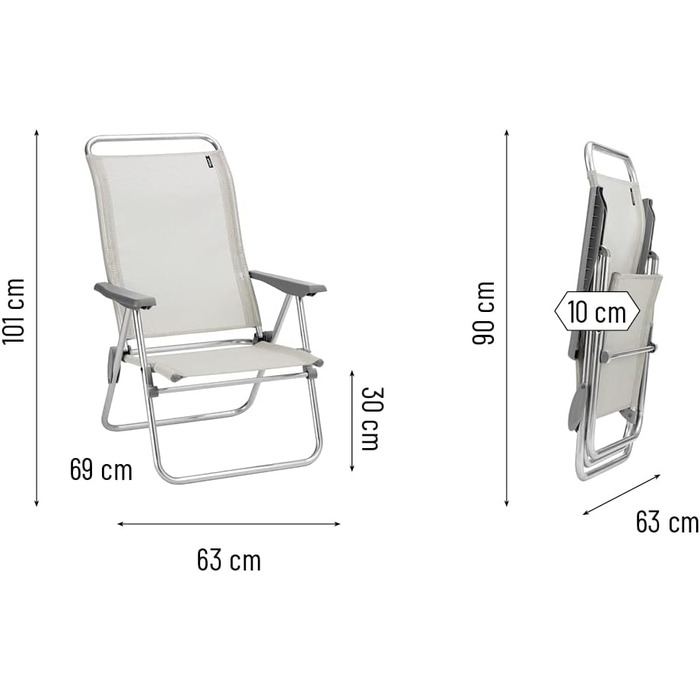 Крісло розкладне Lafuma Mobilier ALU LOW, Batyline, Seigle II, 62,5x69x101 см