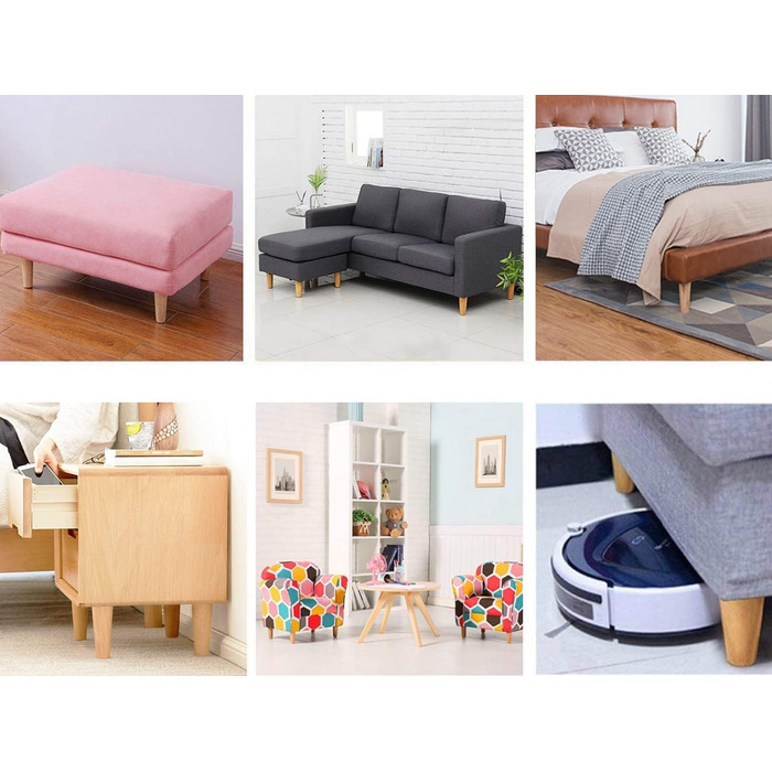 Дерев&39яні ніжки для меблів, 4 шт., конічні ніжки для меблів, змінні ніжки для дивана 12 см, дерев&39яні ніжки для меблів, ніжки для шаф, ніжки для шафи з монтажною пластиною, гумові накладки для столу, дивана, ліжка, шафи, кушетки, 4 шт./12 см