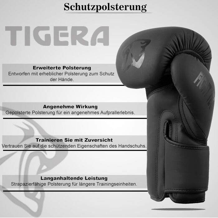 Боксерські рукавички Tigera для чоловіків та жінок, тренувальні професійні боксерські мішки, рукавички для ММА, муай-тай, спаринг, кікбоксингу, 10 унцій