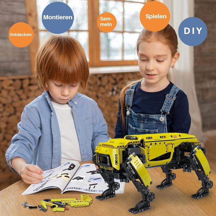 Модель, 936 елементів з дистанційним керуванням, іграшка-робот-собака для дорослих і дітей, конструктор своїми руками як іграшка/п