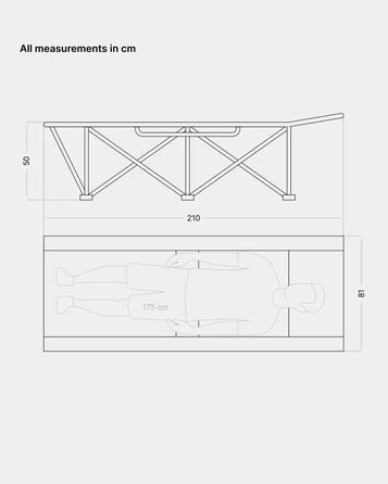 Розкладне ліжечко qeedo Quick Jimmy Travel (210 x 81 см) Стабільне кемпінгове ліжко (до 150 кг) - Темно-сіре