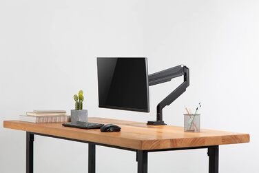 Тримач для монітора DIGITUS - Кріплення на стіл та газова пружина - 1 монітор - До 32 дюймів - VESA 75x75, 100x100 - Чорний (Макс. 9 кг на один кронштейн)