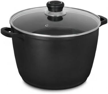 Лита алюмінієва універсальна каструля Krger Delta зі скляною кришкою - 24 см - каструля для приготування здорових та нежирних стра