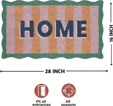 Килимок для дверей Folkulture (40 x 70 см) Нековзний килимок з койри, килимок для вловлювання бруду, вітальний килимок для входу в будинок, килимок для передніх дверей Килимки для вхідної зони, аксесуари для дому Домашній гребінець 41 x 71 см (прямокутний
