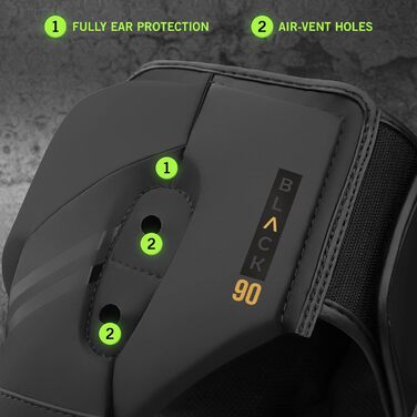 Боксерський шолом Mytra Fusion з регульованим ремінцем, підходить для MMA, муай-тай, спарингу, бойових мистецтв, карате, розмір L, чорний