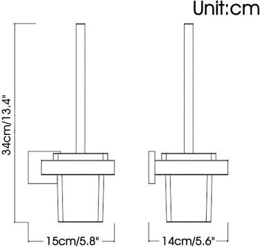 Туалетна щітка і тримач Настінний щіткотримач, хром, туалетний набір Набір туалетних щіток з нержавіючої сталі 304 і матового скла для ванної кімнати
