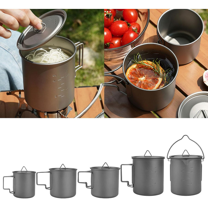 Легкий металевий кухоль з складною ручкою, посуд для пікніка та подорожей, 550 мл