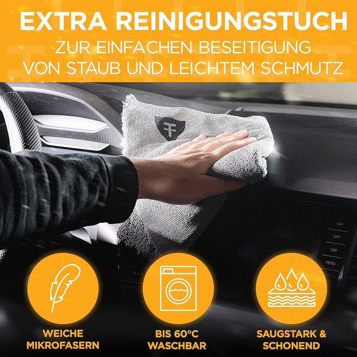 Внутрішній набір з ганчіркою з мікрофібри та подарунковою коробкою - Пластиковий догляд за салоном автомобіля Набір із 2 предметів