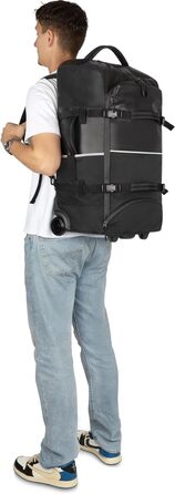 Дорожня сумка normani Backpacker - візок з фронтальним завантаженням та багатьма кишенями, 60 літрів, чорна, водонепроникна