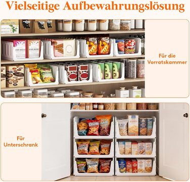 Організатор для гардеробу Lifewit, що штабелюється, висувна шафа, штабелювана коробка для зберігання у ванній кімнаті, кухонній шафі, багатофункціональна система організації, шафа для кемпінгу, 24 л, 5 шт.