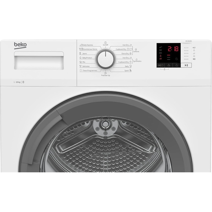 Конденсаторний осушувач Beko DCU 8230 N 10 до 10 кг на 15 програм FlexySense електронне вимірювання вологості блокування від дітей