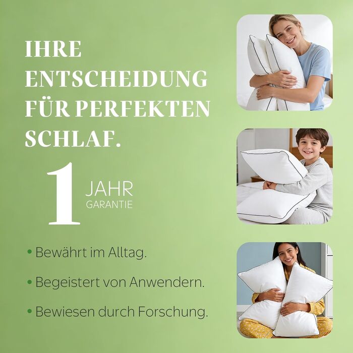 Пухові подушки преміум-класу APSMILE 40x80 (2 шт.) Зовнішній наповнювач 90 білого пуху Внутрішній наповнювач суміш пера Ергономічний дизайн для максимального комфорту Чохол з м&39якої органічної бавовни Вага наповнювача 730 г кожна, 40x80 см (2 шт.), біли