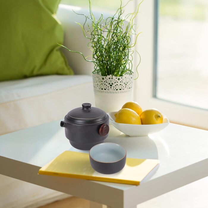 Набір для чаювання Кунг-Фу з кераміки, портативний, з кришкою та ситечком ідеальний вибір для любителів чаю в дорозі