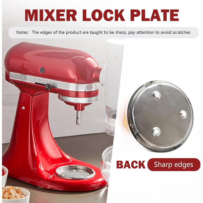 Пластина з гвинтовою кришкою для миски для змішування, W10191926, Чаша Clamp Plate міцно утримує чашу на місці під час змішування, сумісна з KitchenAid і Whirlpool