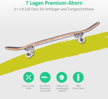 Скейтборд Arrow Board — серія KMX, 22/27/31 дюймів