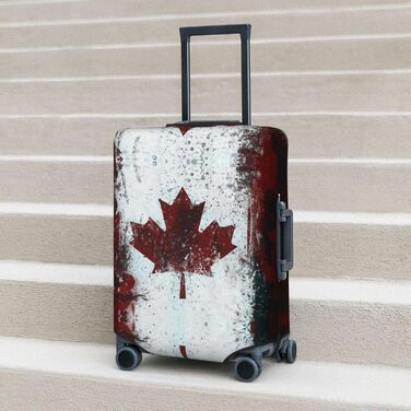 Чохол на валізу BAFAFA, дизайн Ретро-прапор Канади, з принтом, захист валізи, еластичний, стійкий до подряпин, захист від пилу, чорний, XL