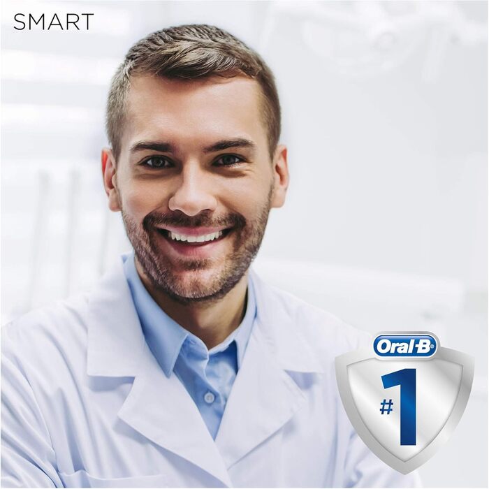 Електрична зубна щітка/електрична зубна щітка Oral-B Smart Expert, 5 режимів чищення для догляду за зубами та додаток Bluetooth, дорожній кейс, дизайн коричневого, синього кольорів