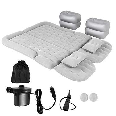 Покращений потовщений надувний матрац, надувний матрац для позашляховиків, портативний надувний матрац для позашляховиків, мінівенів, автомобілів та вантажівок, для дому, для активного відпочинку, кемпінгу, універсальний (СІРИЙ)