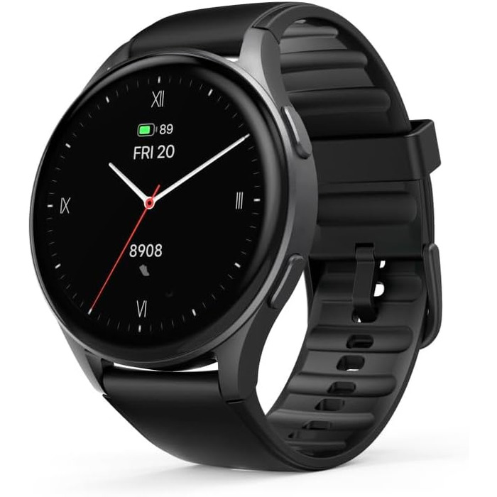 Розумний годинник Hama 8900 з GPS, водонепроникний IP68, функція телефону (сенсорний AMOLED-дисплей, голосове керування, спортивні режими, трекер сну, пульсометр, WhatsApp, годинник для бігу, пульсометр, фітнес-годинник) чорний