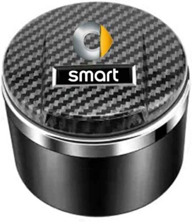 Попільничка, для Smart Fortwo Forfour 450 451 455 453, зі світлодіодним підсвічуванням, креативний автомобільний аксесуар для попільничок, звичайна чорна - звичайна чорна - звичайна чорна