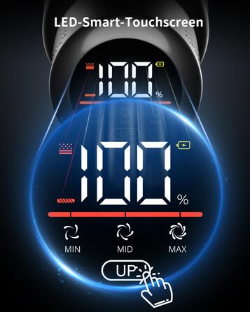 Акумуляторний пилосос GOLDEGGS 45000 Па/550 Вт, акумуляторний пилосос до 60 хвилин роботи, акумуляторний пилосос з розумним сенсор