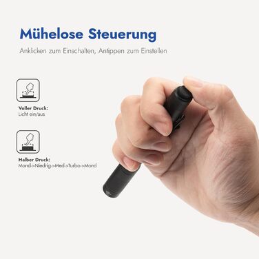 Маленький ліхтарик WUBEN PL01, світлодіодний пальцевий ліхтарик 650 люмен, водонепроникний міні-ліхтарик IP68, 4 режими ручного кемпінгового ліхтаря, що перезаряджається, сумісний з 2 батарейками AAA для огляду, роботи, ремонту, чорний