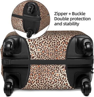 Чохол для валізи Леопардовий принт, міцний захист для багажу, підходить для валіз розміром 45.7 - 81.3 см, розмір XL, Чорний, X-Large