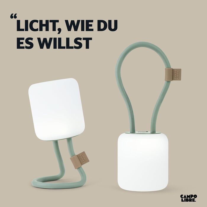 Лампа для кемпінгу I Гнучка вулична лампа для підвішування, встановлення та монтажу I Світильник для кемпінгу з регульованою яскравістю I Акумуляторна I Балконна лампа, кемпінгова лампа, настільна лампа, прямокутна, кольору мохово-зеленого