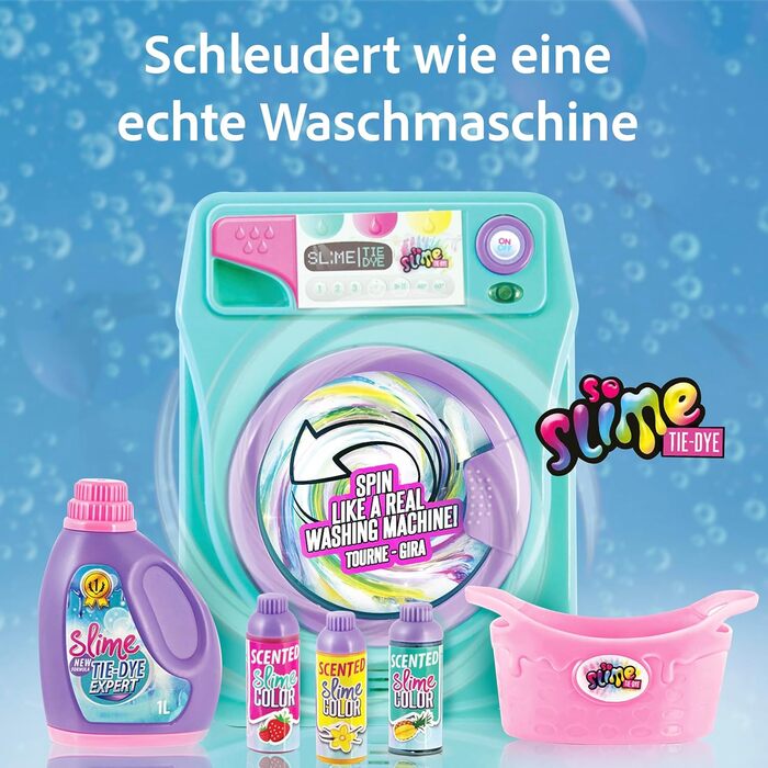 Зі змішувачем для пральної машини, зробіть свій власний ароматизований слиз за допомогою машини Tie Dye Slime, 6 наборів слизу, різнокольоровий, 134 - DIY Tie Dye Slime