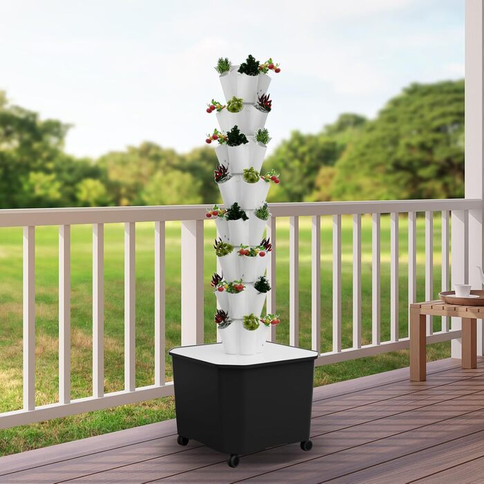 Із гідратаційним насосом, адаптером, сітчастими горщиками. Система безґрунтового вирощування трав, фруктів і овочів (8 ярусів), 6/8 Tiers Hydroponic Grow Kit System Aquaponics Grow System