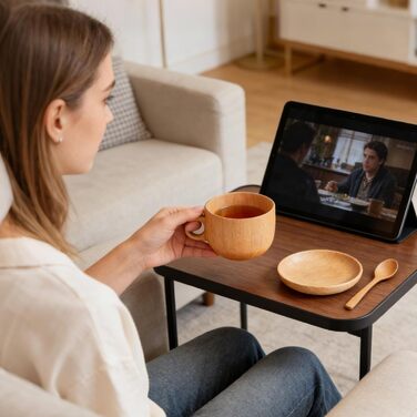 Набір дерев&39яних чашок Столовий посуд з натурального дерева об&39ємом 290 мл з ложкою - Кавовий набір з блюдцем - Для зими, використання на вулиці, вдома, в саду, на балконі, для пікніка, кемпінгу, вечірки, для віскі та.