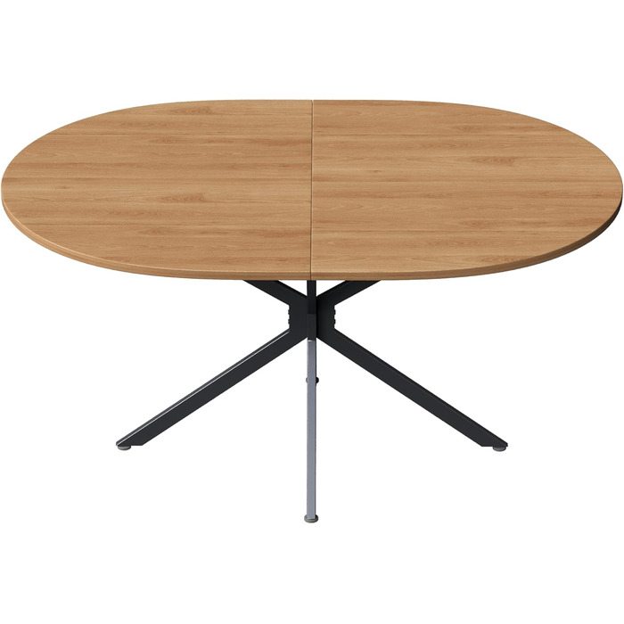 Овальний обідній стіл Merax 120x80x75,5 см, металеві ніжки, міцний стіл для 4-6 осіб, сучасний простий дизайн, колір дерева 120x80x75,5 см