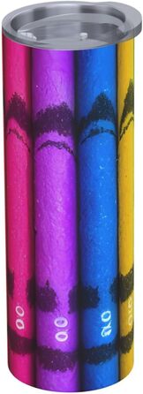 Кухоль з прямою трубочкою, 590 мл, кольорові олівці, друк, дорожній кухоль, підходить для кемпінгу, офісу та дому