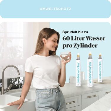 Водопровід 2 x білий балон CO2 I Підходить для виробника газованої води Quooker I Для заповнення до 60 л на заправку