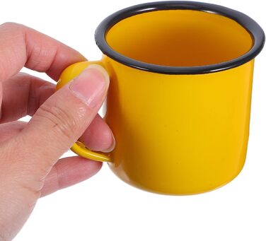 Набір з 4 емальованих кавових чашок Tofficu з ручками, кольорові чайні чашки для гарячих і холодних напоїв в офісі та кемпінгу