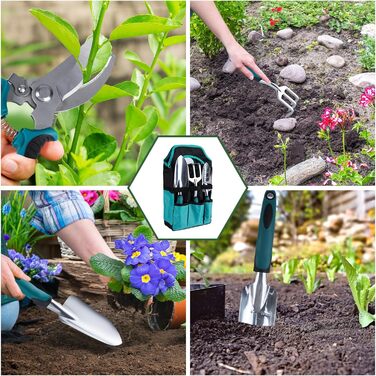 Набір садових інструментів Gartenwerkzeug, 9 предметів, з практичним чохлом для зберігання та антиковзною ручкою ідеальний подарунок для садівників та садівниць.