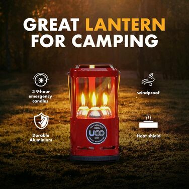 Ліхтар для свічок UCO алюмінієвий червоний