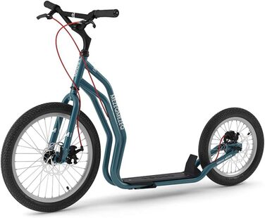 Самокат Yedoo Mezeq - до 150 кг, з пневматичними шинами 20/16 - самокат для дорослих, позашляховий самокат з підставкою і регульов