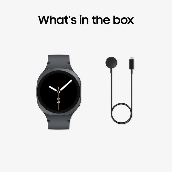 Розумний годинник Samsung Galaxy Watch8 з Galaxy AI, фітнес-годинник та фітнес-трекер, спортивний ремінець, велнес та коучинг сну, 40 мм, Bluetooth, графітовий, 3-річна гарантія виробника