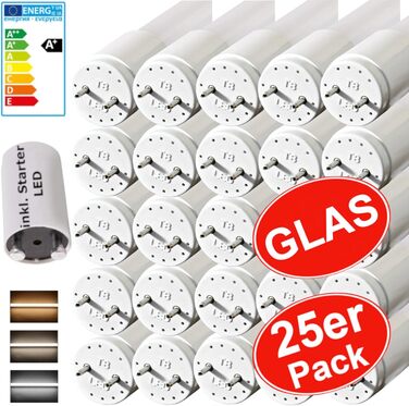 Упаковка LED люмінесцентна лампа 150см GLASS T8 G13 24W неонова трубка трубка лампа трубка трубка (теплий білий), 25-