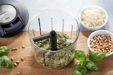 Ручний подрібнювач горіхів, фруктів або овочів, професійний мультиподрібнювач з нержавіючої сталі з тросовою тягою